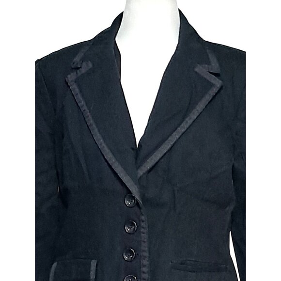 Black Merona Blazer Jacket Womens Size L Fitted - Picture 2 of 11